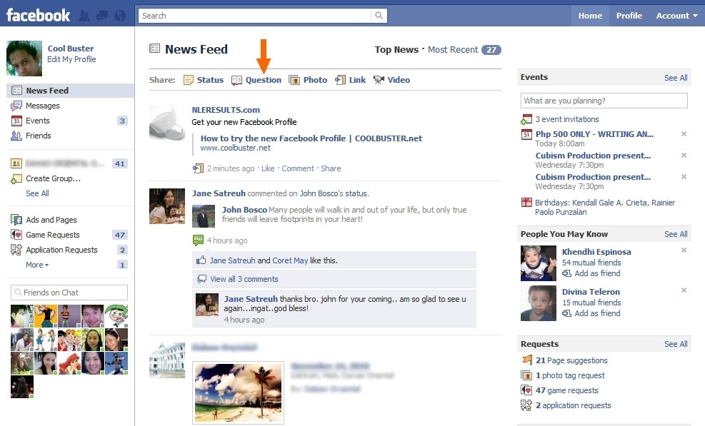 Facebook Questions Now Available