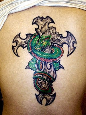 this cross dragon tattoed on back piece tattoos or spine tattoos. at 2:06 PM this cross dragon tattoed on back piece tattoos or spine tattoos. at 2:06 PM