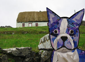 Bosty the Boston Terrier by collage artist Megan Coyle