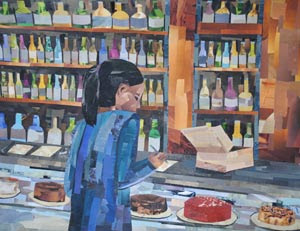Bar and Bakery by collage artist Megan Coyle