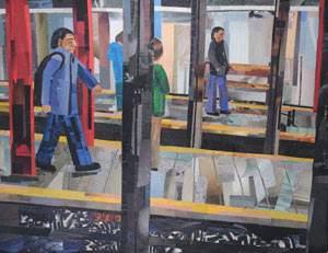 Hide and Seek on the Subway by collage artist Megan Coyle