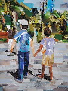 Stroll in the Park by collage artist Megan Coyle