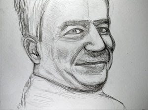 Karim's Father by collage artist Megan Coyle