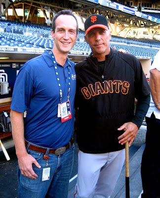 Giants third base coach Tim Flannery and John Weisbarth at PETCO Park