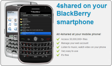 Blackberry app for 4shared