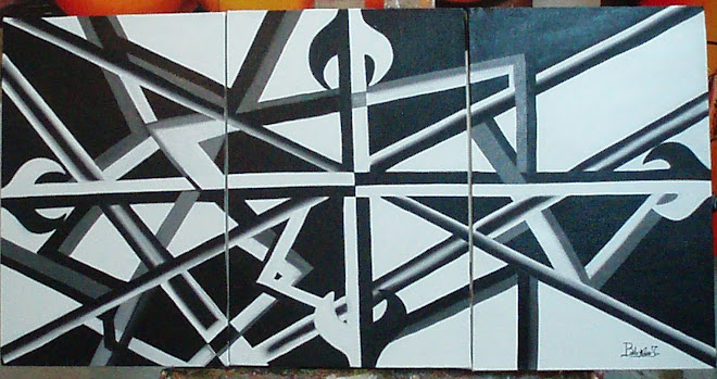 abstracto triptico,blanco y negro $270.000