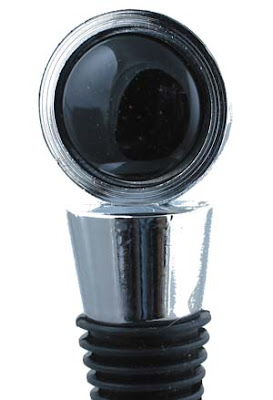 jet black fused glass wine bottle stopper