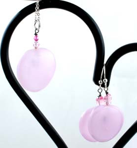 pastel pink fused glass jewelry