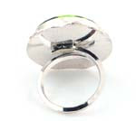 glass adjustable sterling silver ring