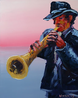 Daily Painter - Jazz #1 Acrylic Painting - Original Oil and Acrylic Art - Painting a Day by California Artist Mark A. Webster