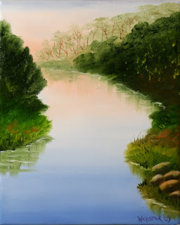 Sunset on the River - Daily Painting Blog - Original Oil and Acrylic Artwork by Artist Mark Webster