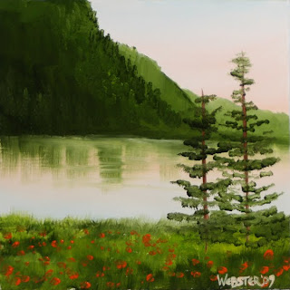 Daily Painters - Early Morning River View Painting - Daily Painter - Original Oil and Acrylic Art - Painting a Day by California Artist Mark A. Webster