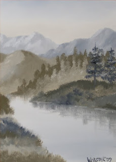 Daily Painters - Grayscape #5 - Black and White Landscape Painting - Daily Painter - Original Oil and Acrylic Art - Painting a Day by California Artist Mark A. Webster