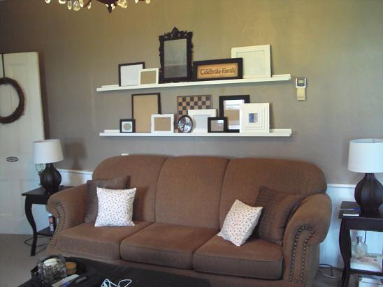 Ashley's Thrifty Living: The Shelves Behind the Couch....
