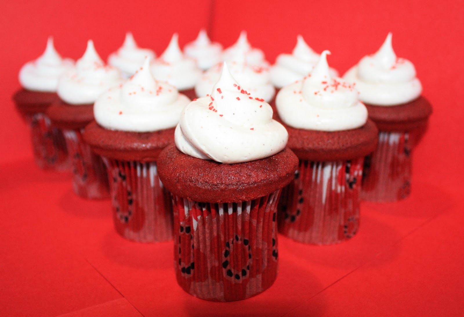 Super Tall Red Velvet Cupcakes