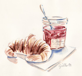confiture watercolor - Paris Breakfasts