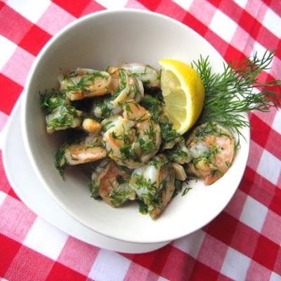 shrimp with dill-butter-lemon sauce