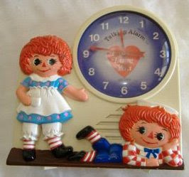 vintage raggedy ann and andy alarm clock