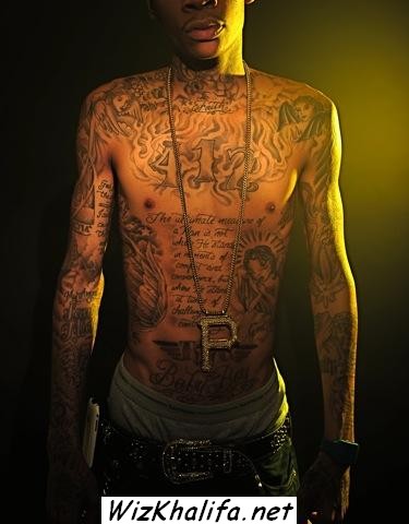 wiz khalifa tattoos on back. wiz khalifa tattoos on his