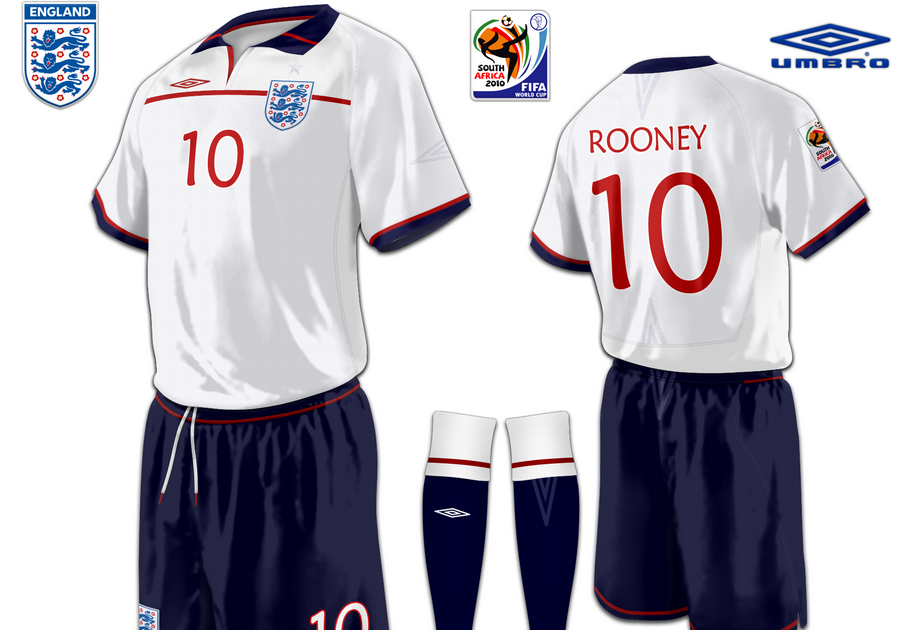 football kits design England World Cup 2010 fantasy kits