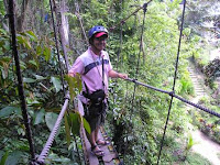 doms crosses Skybridge at Macahambus Adventure Park