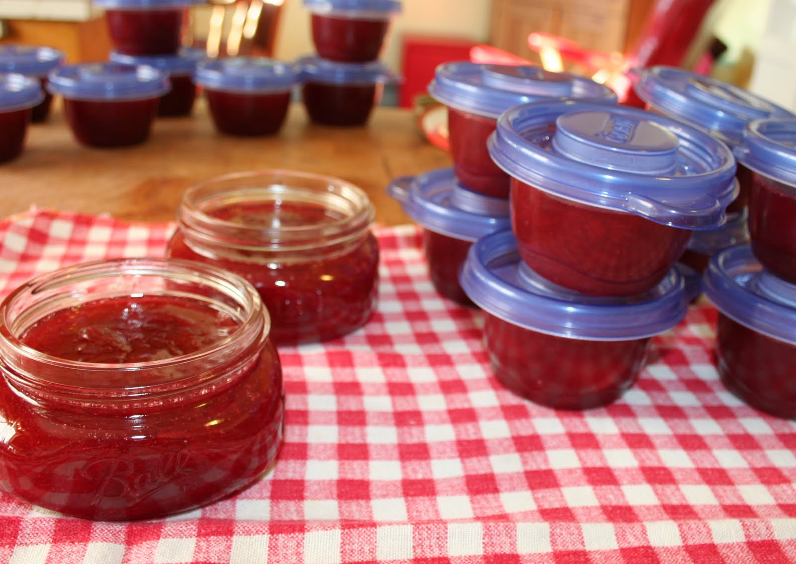 Cheers to Happy StrawberryRhubarb Freezer Jam...