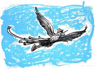Up,up and up yours. Ilustración de Ralph Steadman
