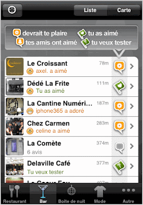 Ecran de l'application pour iPhone DisMoiOu
