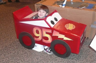 Mabe Family Journal: Lightning Mcqueen Cardboard Car