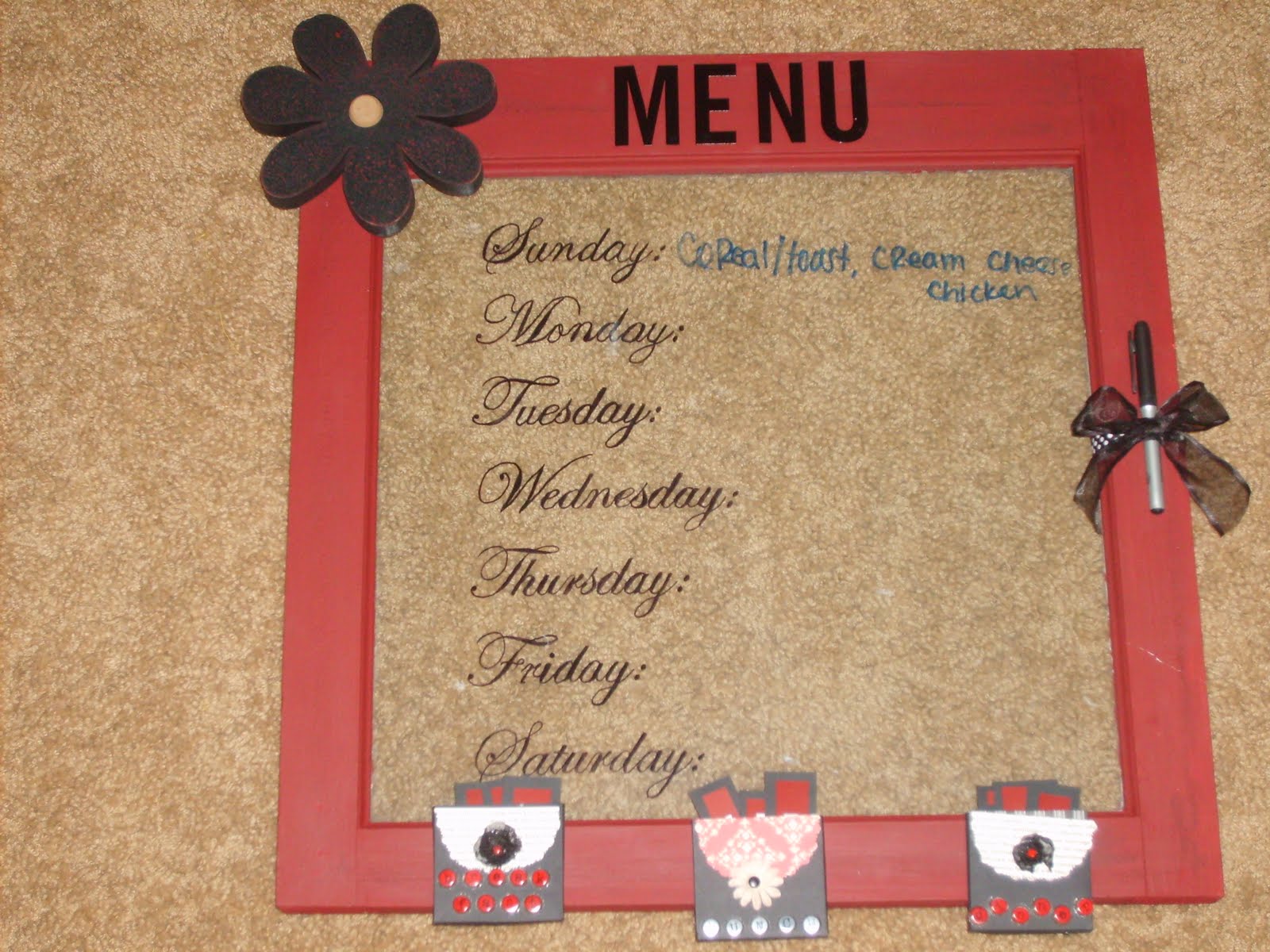 Craft Critters Menu Board