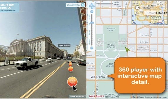 360 video mapquest 360 view with immersive media process map format