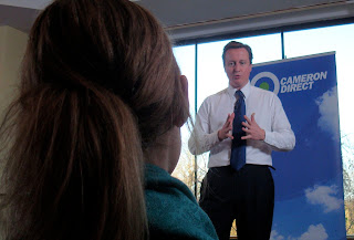 David Cameron speaking at a Cameron Direct event in Belfast