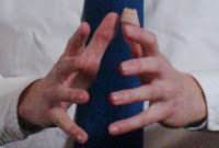 What did he do to his thumb?