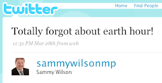 A tweet from someone pretending to be Sammy Wilson