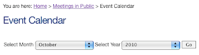 Searching DPP calendar for meetings in October 2010