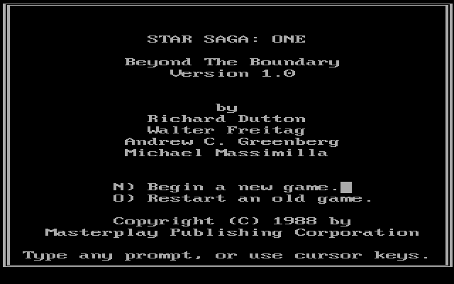 Star Saga: One - Beyond The Boundary Download (1988 Adventure Game)