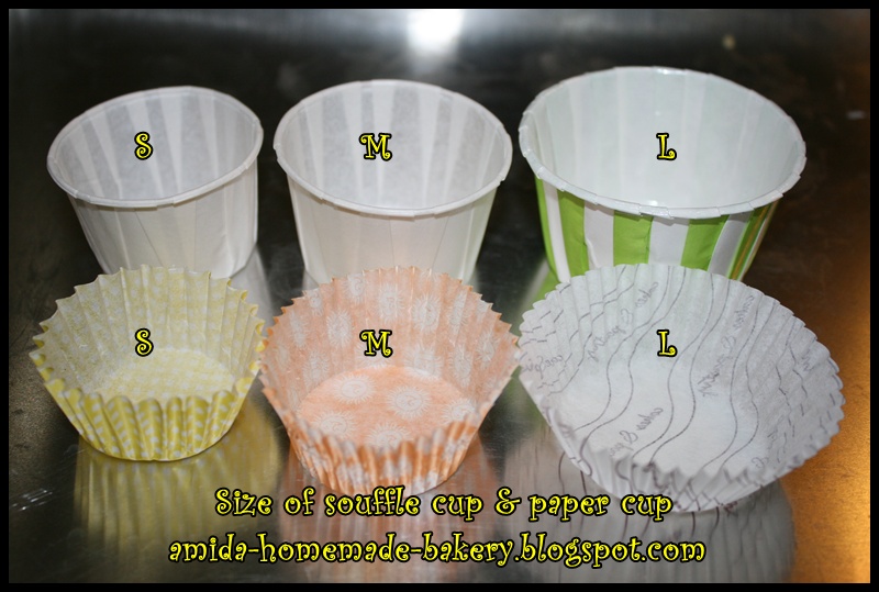 AmidaHomemadeBakery Size of Souffle cup & Paper cup