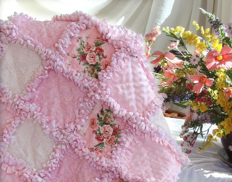 Baby Rag Quilts Pink Roses Baby Girl Rag Quilt
