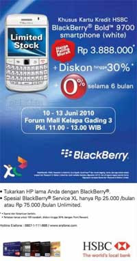 Blackberry Bold 9700 XL HSBC Blackberry Bold 9700 XL HSBC