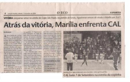 Reportagem Cal x Marília Taça São paulo 2006