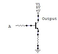NOT logic gate made with transistors