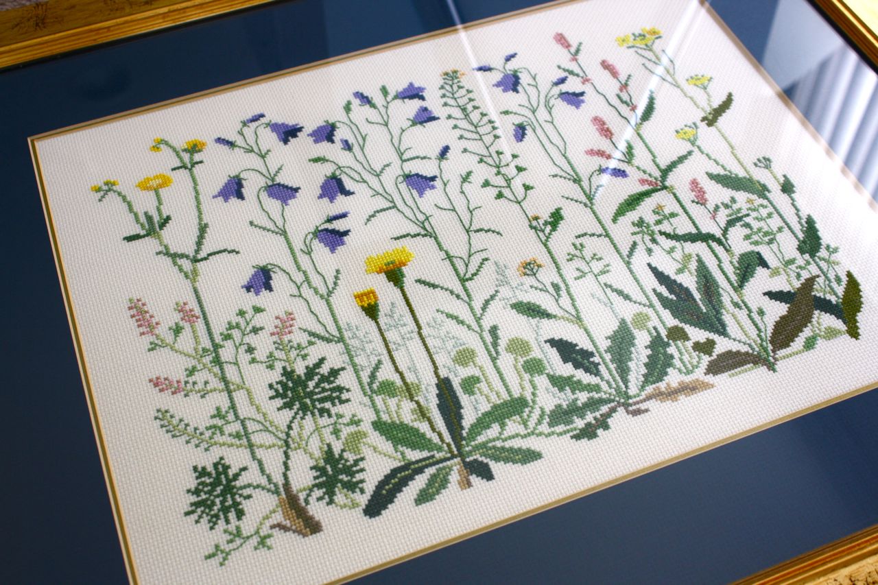 Bloom Blogger's cross stitch display