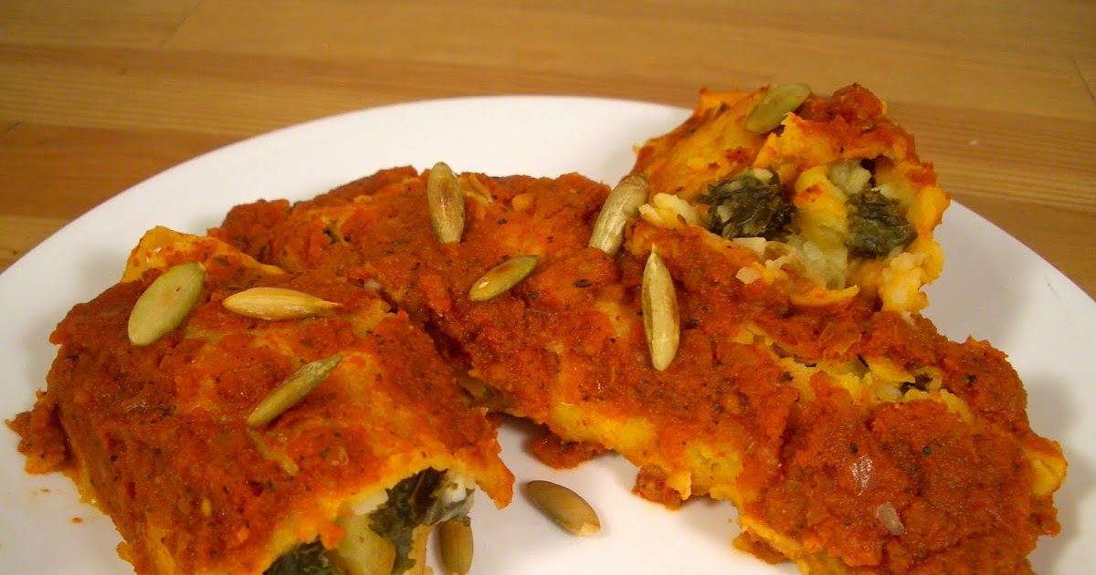 Invariably Vegan Potato and Kale Enchiladas with Homemade Chile Sauce