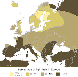 map of blondes in europe