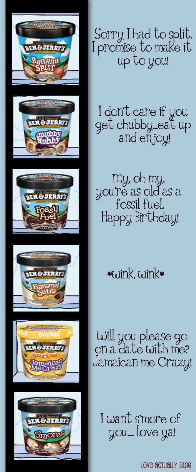 Love, Actually Sweet Sayings with Ice Cream