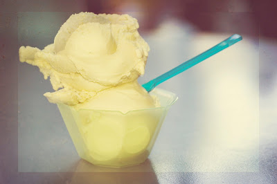 ice cream in a dish