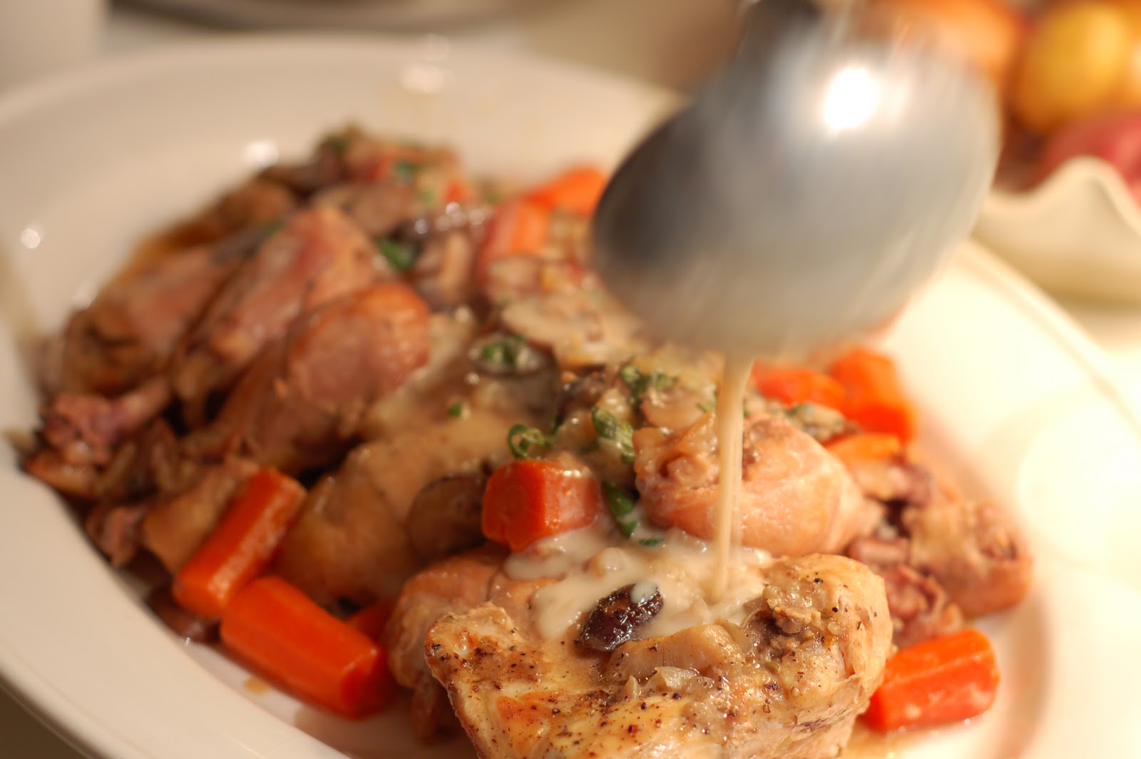 ...slowcooker chicken with wine, tarragon, and cream... lb's good spoon