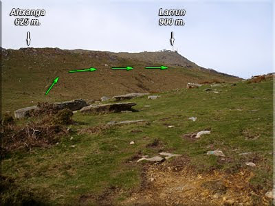 Primer plano de Altxanga, detrás asoma la cima de Larrun