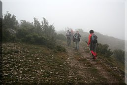 Portillo de Azkarate en la niebla