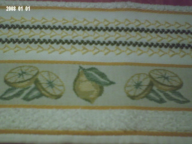 Pano de copa toalhado - limãos